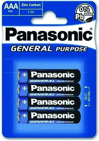 Actual product image Panasonic Battery R03 Micro 1.5V Set a 4 pieces LR03 1.5V batteries Blister à 4 pcs. (4 pcs., AAA, 650 mAh)