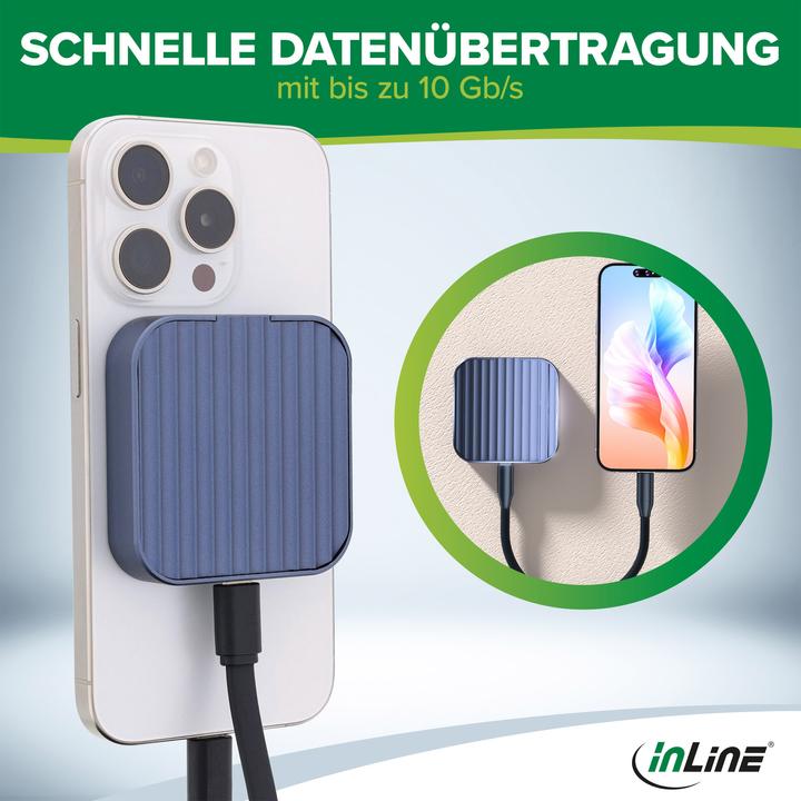 Productafbeelding InLine Clip Case - Magnetische USB-C behuizing voor SATA III & NVMe M.2 2230 SSD's (M.2 2230)