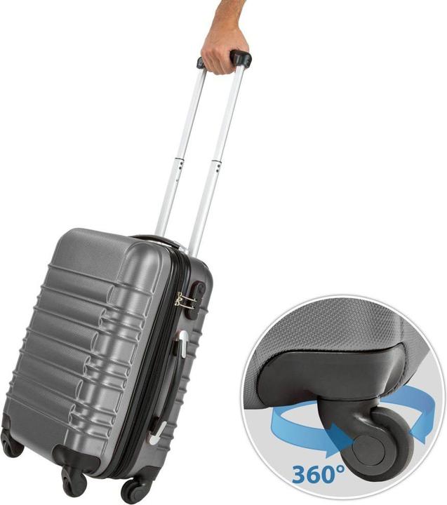 Immagine prodotto tectake Set di valigie rigide (106 l, Bagaglio a mano (fino a 50 litri), M (50 - 90l), L (90 - 115l))