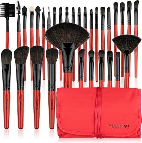 Yuwaku 32 Stück Makeup Pinsel Brushes Set mit Tasche No.23 (Augenbrauen)