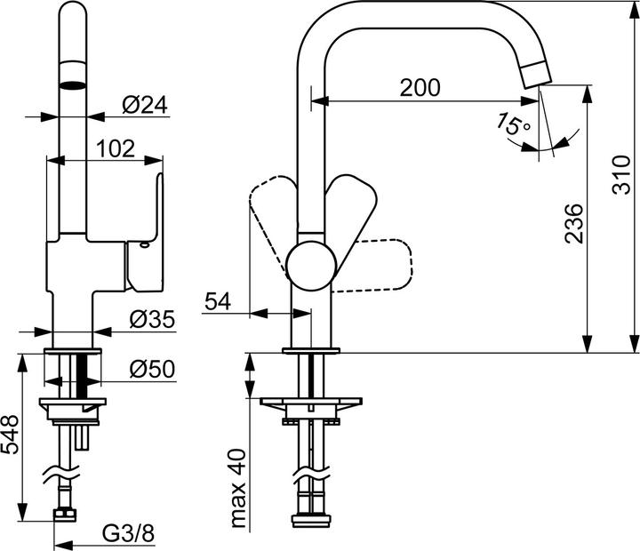 Produktbild Hansa Basic Einhebel-Küchenarmatur schwenkbar 1jet