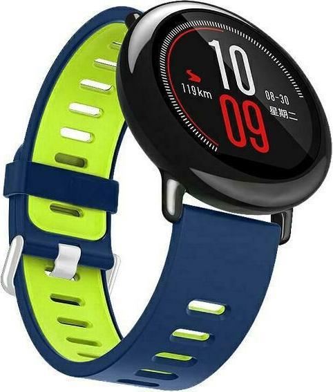 Beline pasek Watch 22mm Double Color Silicone niebiesko-zielony blue/green box