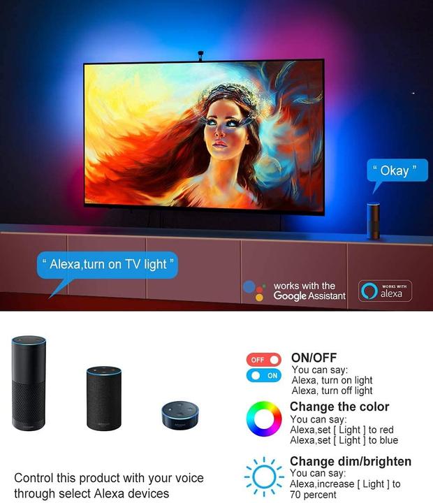 Produktbild Govee LED TV Hintergrundbeleuchtung (Weiss, 260 cm, Indoor)