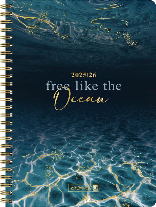 Produktbild BRUNNEN Schlerkalender Style (2025/2026) 'Ocean', 2 Seiten = 1 Woche, A5, 160 Seiten, PP-Umschl (A5, Deutsch)