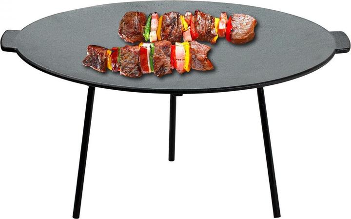 Produktbild Dema Grillplatte Gusseisen Guss Ø 44 cm für Grill Kugelgrill Lagerfeuer mit Beinen