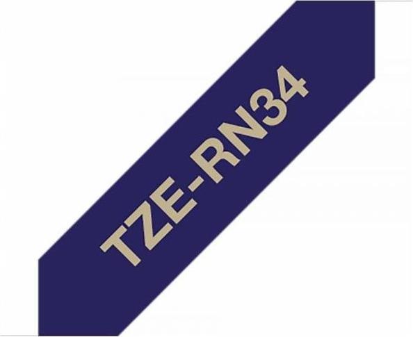 Actual product image Brother TZe-RN34 (1.20 cm, Blue, Gold)