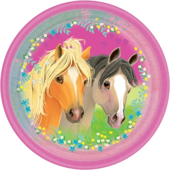 Produktbild Riethmüller 8 Teller Pretty Pony rund Papier 23 cm (12 x)