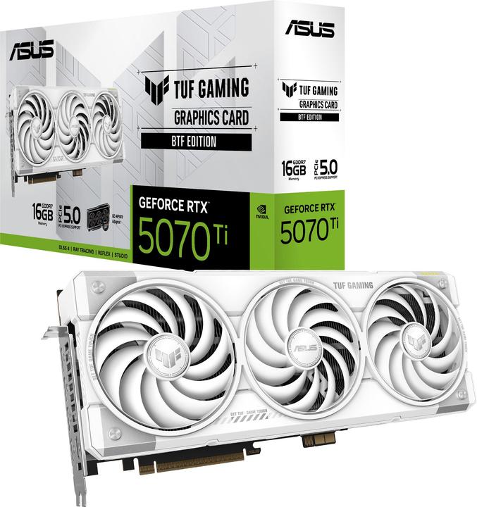 Actual product image ASUS TUF Gaming GeForce RTX 5070 Ti 16GB GDDR7 BTF White (16 GB)