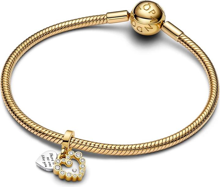 Produktbild Pandora Funkelnder Doppel Herzanhänger Charm (Metall, Vergoldet, Silber 925)