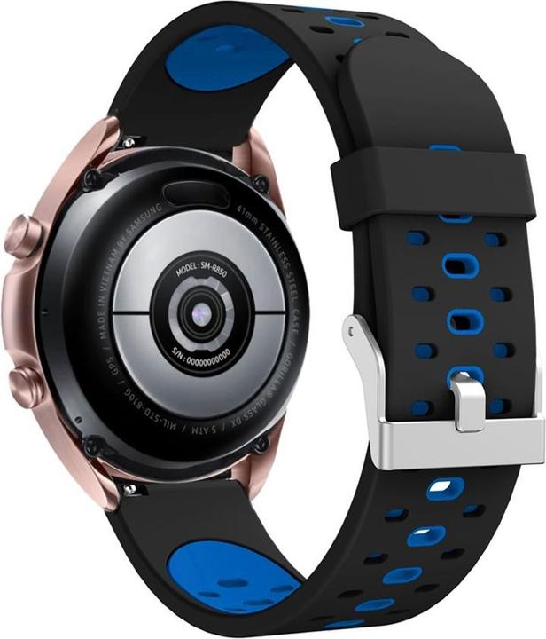 Cover-Discount 20mm Silikon Ersatzarmband BI-color blau (20 mm, Silikon)