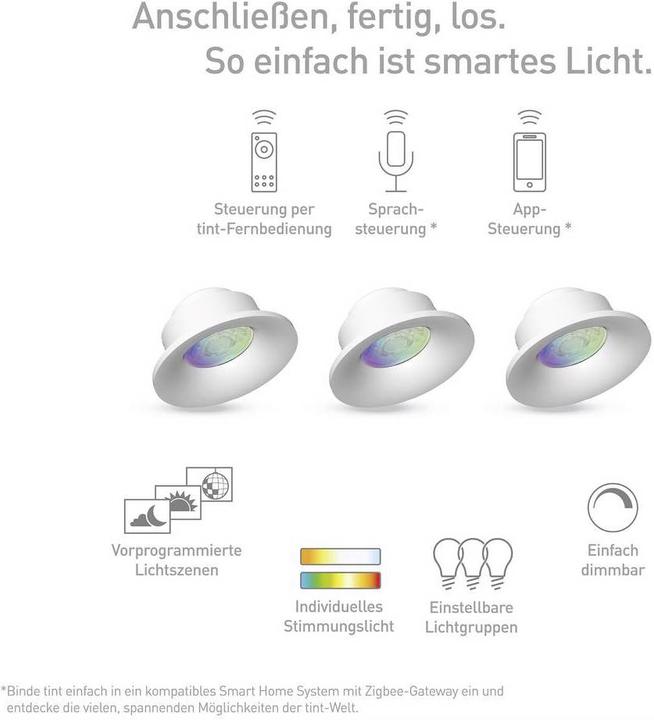 Actual product image Müller Licht tint recessed luminaire tint spotlights 3er RGB, cool white (425 lm)