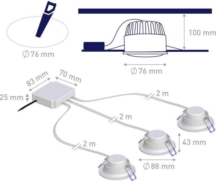 Actual product image Müller Licht tint recessed luminaire tint spotlights 3er RGB, cool white (425 lm)