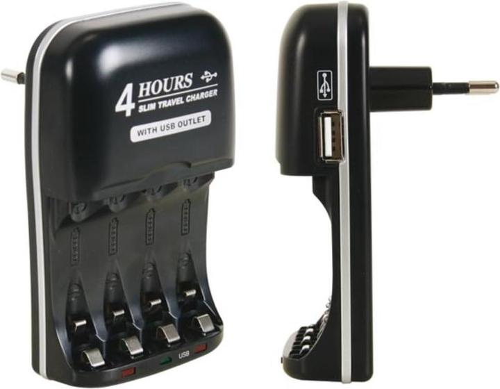 Produktbild Velleman Schnellladeger?T F?R Nimh-Akkus Mit Usb-Ausgang