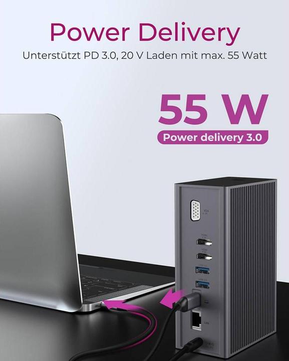 Actual product image Icy Box IB-DK2262AC (USB-C, 3 Ports)