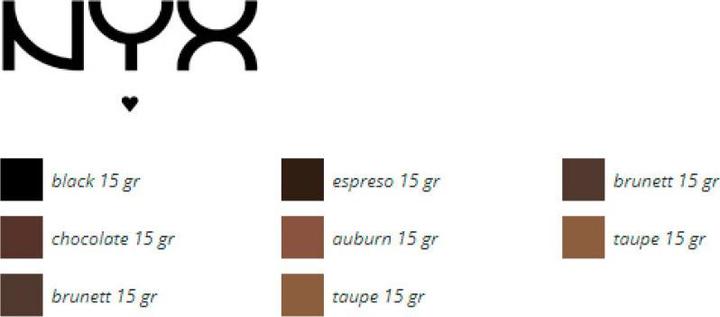 Nutritional values and ingredients NYX Professional Make-Up Fill and Fluff (Black)