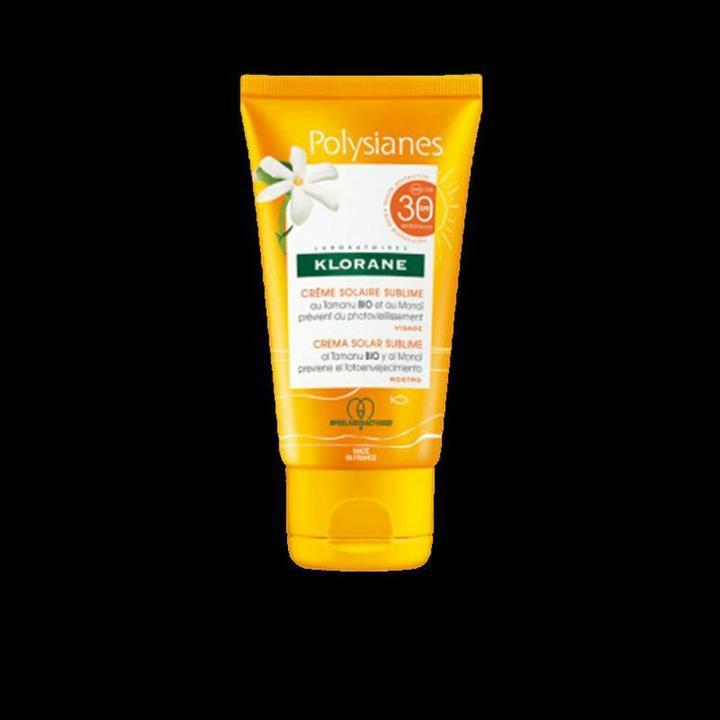 Actual product image Klorane Polysianes Sublime Face Sun Cream Spf30 50ml (Sun cream face, SPF 30, 50 ml)
