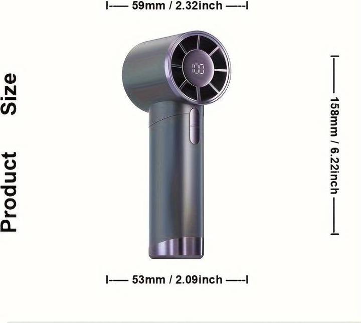 Produktbild PhoneLook Kompakter leistungsstarker tragbarer Ventilator mit 100 Geschwindigkeitsstufen und LED-Anzeige