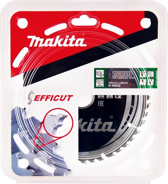 Produktbild Makita CCF19045G SPECIALIZED EFFICUT Sägeblatt 190 x 30 x 1,0 mm ( B-68638 ) 45 Zähne für Holz