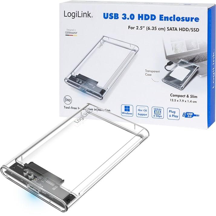 Actual product image LogiLink Hard disk enclosure 2.5", HDD/SSD, USB 3.0, tool-free (2.5")