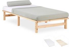 Produktbild Homestyle4u Palettenbett mit Matratze & Lattenrost (90 x 200 cm)
