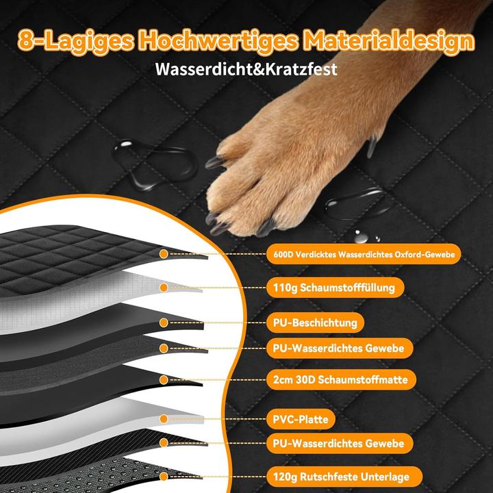 Produktbild Daistern Wasserdichte Autoschondecke mit Seitenschutz (Hund, Faltbar, Waschmaschinenfest)