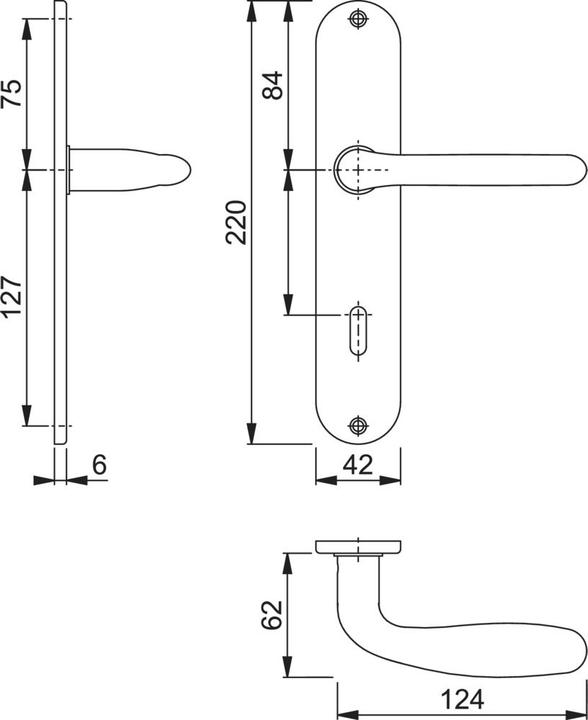 Actual product image Hoppe Cardiff long escutcheon set (Door plate set)
