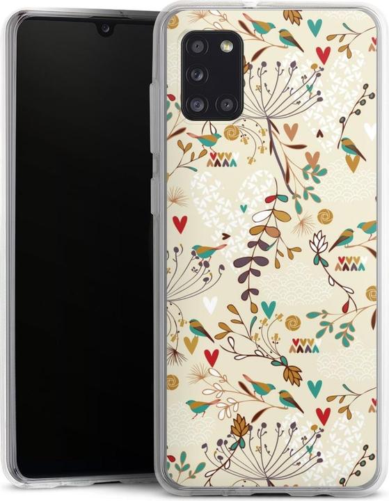 Produktbild DeinDesign Silikon Hülle für Samsung Galaxy A31 Handyhülle Case Smartphone Schutzhülle Blumen Retro Vogel (Samsung Galaxy A31)