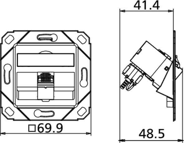 Produktbild Metz Connect C6A Module 1 Port 270° UPk