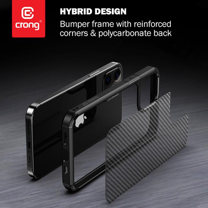 Image du produit Crong Hybrid Carbon - étui pour iPhone 12 Pro Max noir (Apple iPhone 12 Pro Max)