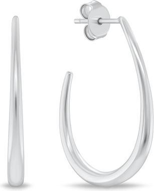 Brilio Silver - Bold silver oval earrings EA1146W
