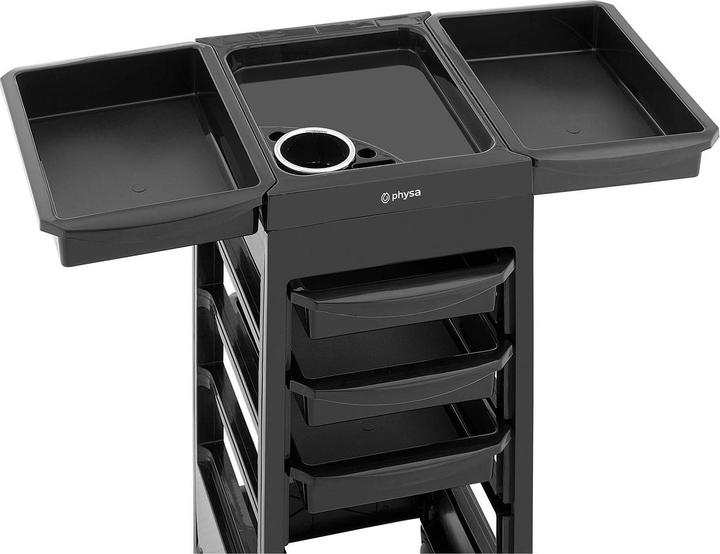 Produktbild Physa Rollbarer Friseurtrolley Friseurwagen Kosmetikwagen 5 Schubladen 10 kg schwarz