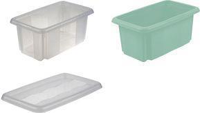 Actual product image keeeper Storage box ""emil"", 7 litres, nordic-green Swivel/stacking box, with recessed handles, colour: (7 l)