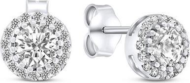 Brilio Charming gold earrings with glittering zircons EA523WAU