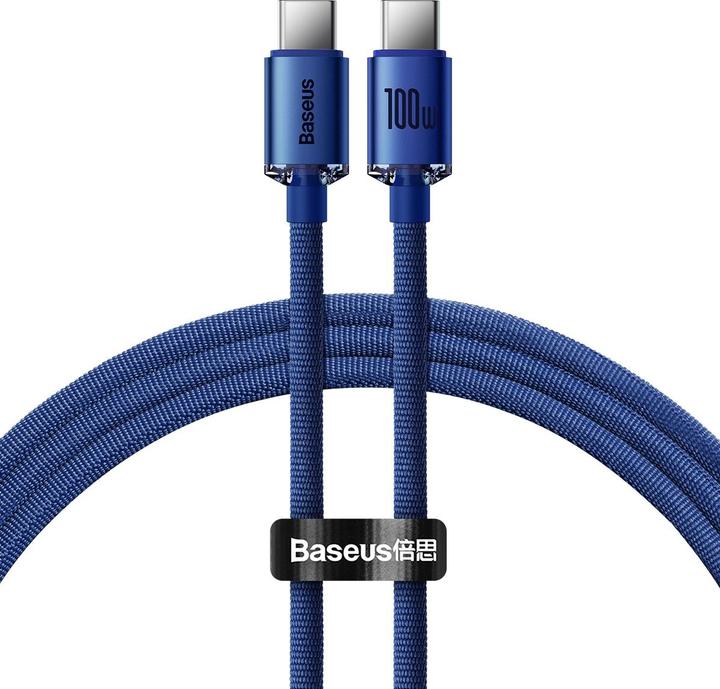 Baseus Crystal Shine Series Snel Opladen Datakabel Type-C naar Type-C 100W 2m Blauw (2 m, USB 2.0, 100 W)