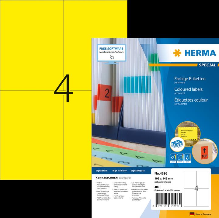 Produktbild HERMA Farbige Etiketten A4