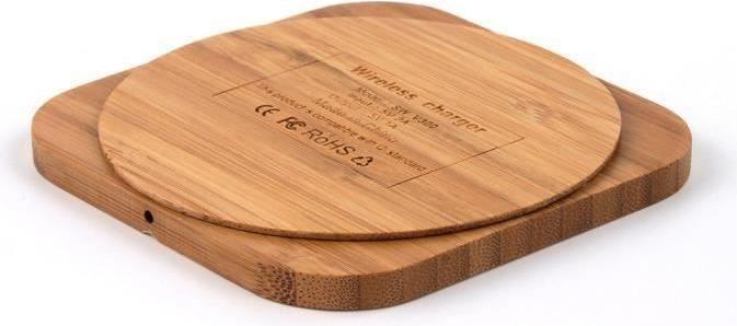 Actual product image PhoneLook Wireless Charging Station Qi Wireless Real Wood Charger for Smartphone