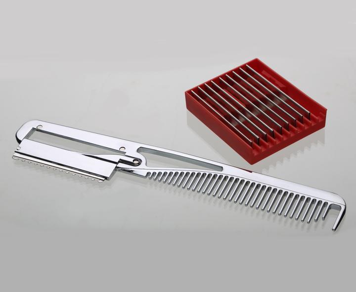 Actual product image Efalock Coppelo Isaaki Razor Combzor Chrome