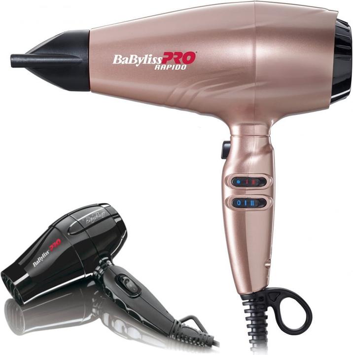 Produktbild BaByliss Pro Pro Rapido Föhn & gratis Reiseföhn Rosé Gold/Schwarz