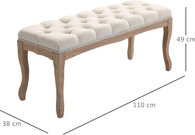 Produktbild Swisshandel24 Polsterbank Sitzbank Truhenbank Schuhbank Vintage Bettbank Schlafzimmer Wohnzimmer Flur Gummiholz Le (110 cm)