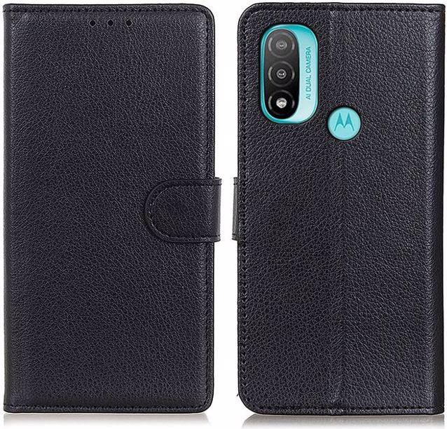 Actual product image MU Classic Litchi Leather Bookcover Series (Motorola Moto E20, Motorola Moto E40)