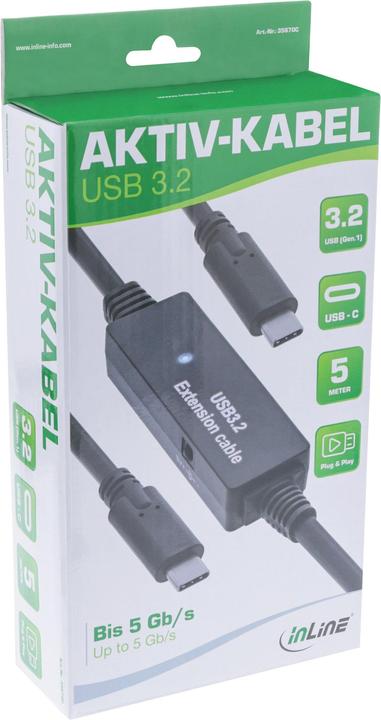 Actual product image InLine USB 3.2 Gen.1 active cable (5 m, USB 3.2 Gen 1, 5 W)