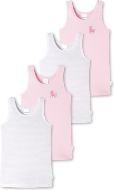 Immagine prodotto Schiesser 4 confezioni di magliette per bambini e bambine in cotone organico a costine sottili (128)
