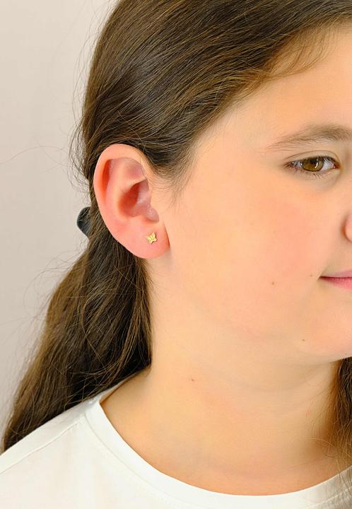 Image du produit Muau Stud earrings papillon or jaune 750, 5mm (Or 750/18 K)