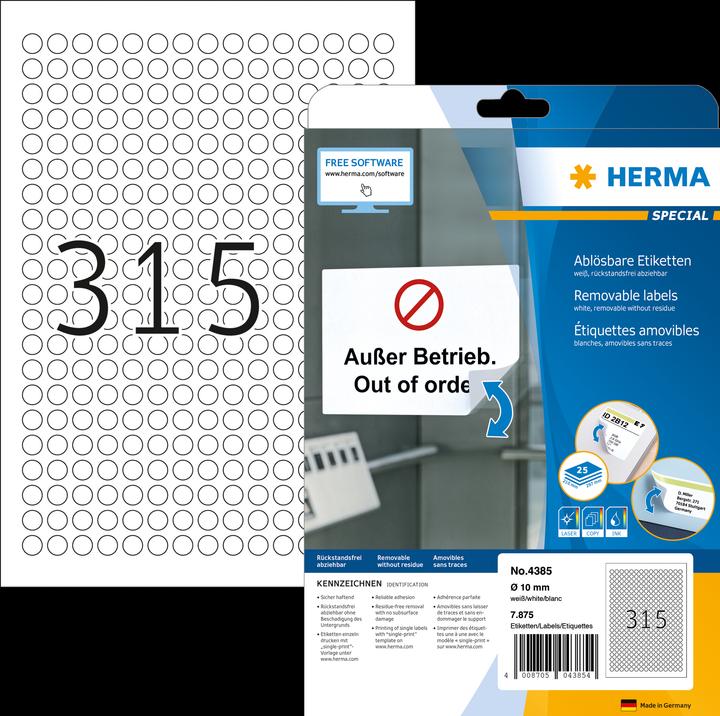 Image du produit HERMA Étiquettes détachables A4