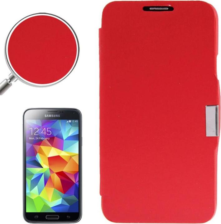 Produktbild König Design Handyhülle Tasche für Samsung Galaxy S5 mini G800 Rot gebürstet (Samsung Galaxy S5 Mini)