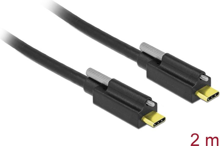 Image du produit Delock Câble SuperSpeed USB 10 Gbps (USB 3.2 Gen 2) USB Type-C™ mâle > USB Type-C™ mâle avec vis (2 m, USB 3.2 Gen 2)
