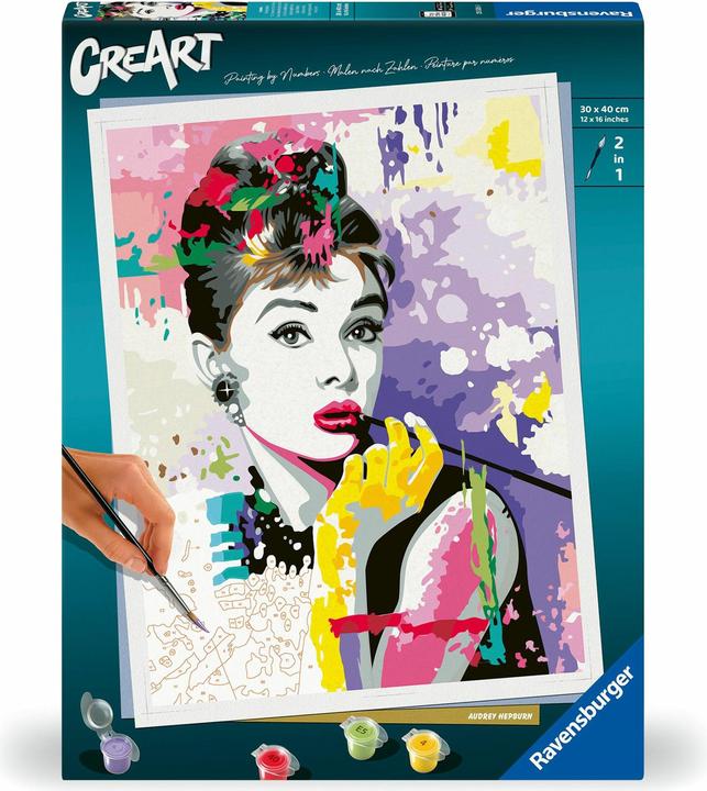 Produktbild Ravensburger CreArt - Malen nach Zahlen 25526 - ART Collection: Audrey Hepburn - ab 14 Jahren