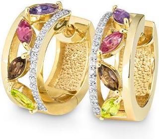 Breuning OHRSCHMUCK - E.RAUCHQUARZ/Brill. 0,208 Ct. H/si (750/18 K Gold)