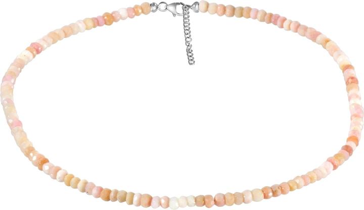 Xen Pink Opal - Collier 5,5 mm facettiert 43 + 5 cm 925 Silber (925 Sterling Silber, 43 cm)