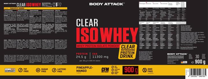 Actual product image Body Attack Clear Iso Whey (900G can) (Pineapple & Mango, 1 pcs., 900 g)